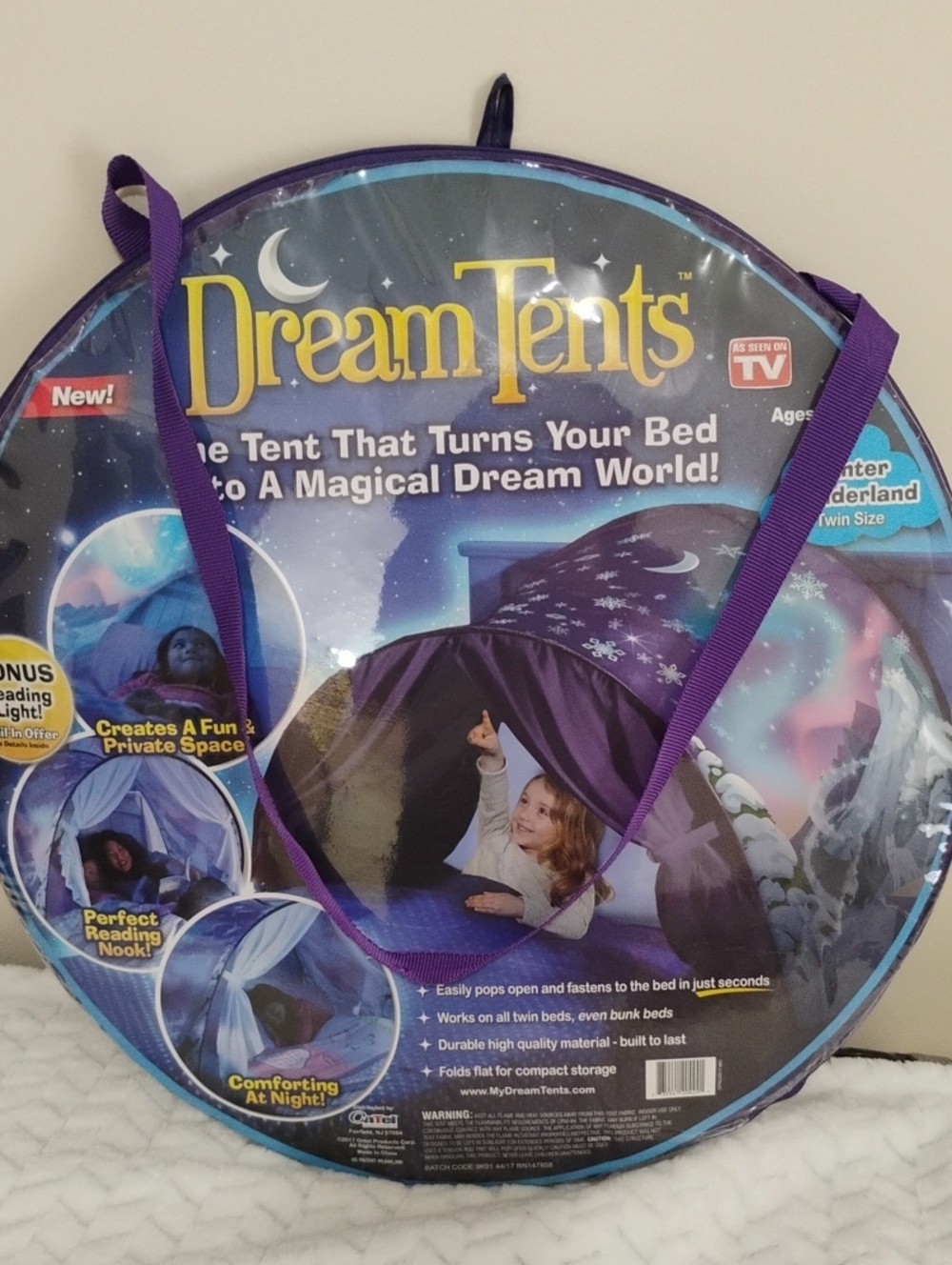 WONDERLAND Purple Bed Canopy DreamTent with Star Print